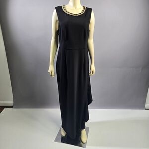Connected Apparel Black Asymmetrical Sheath Dress R8